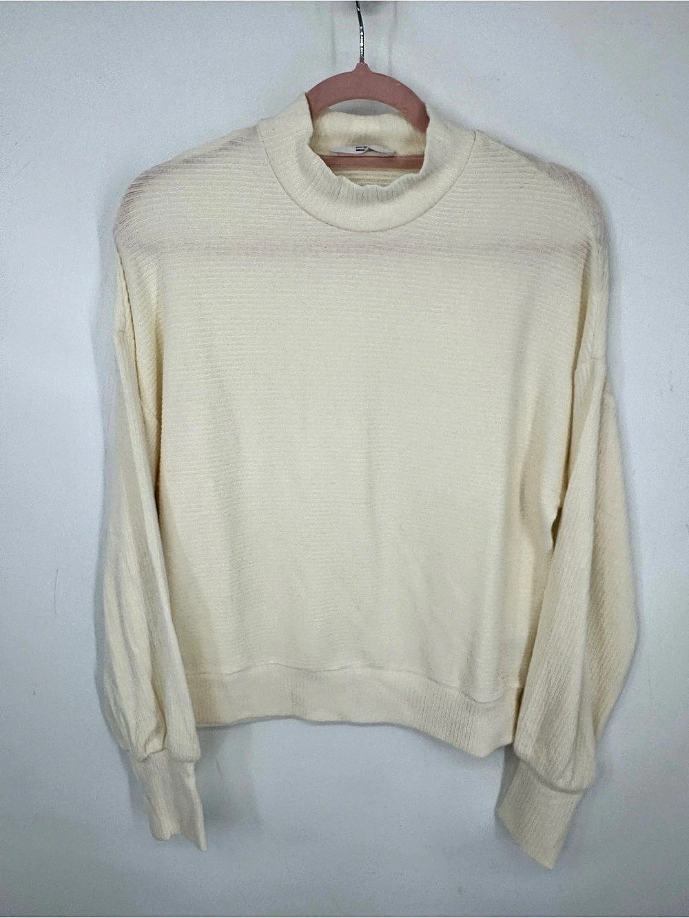 Double Zero Women's Cream Mockneck Lightweight Ribbed Sweater NWOT Size Small